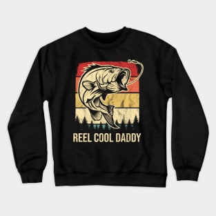 Vintage Reel Cool Daddy Retro Bass Fishing Crewneck Sweatshirt